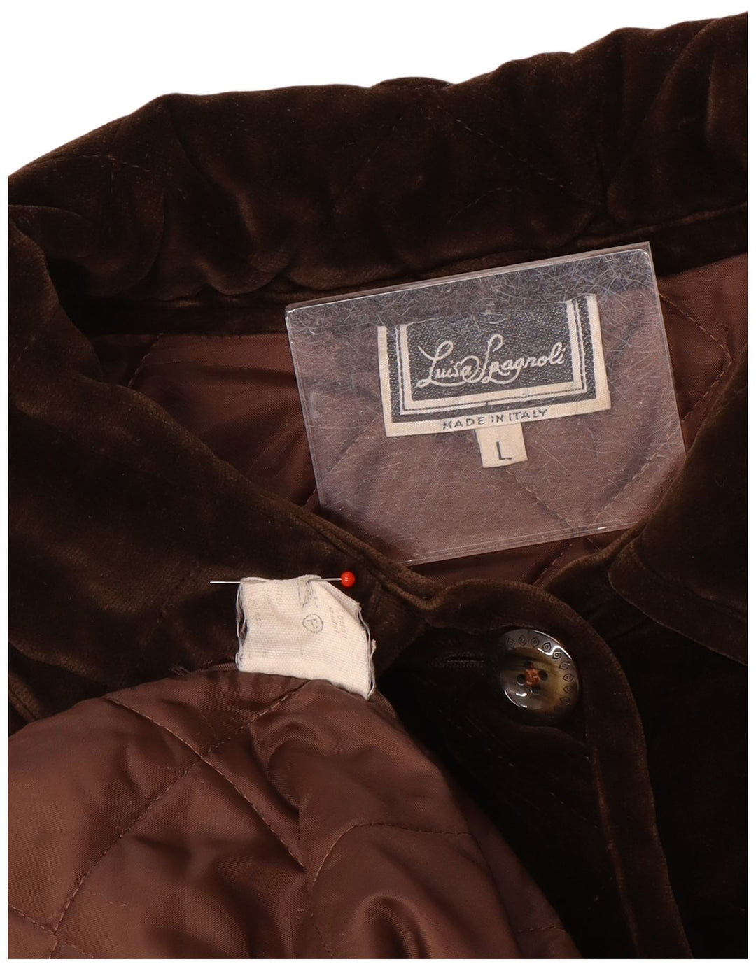 Luisa Spagnoli giacca trapuntata oversize da donna UK 16 grande cotone marrone