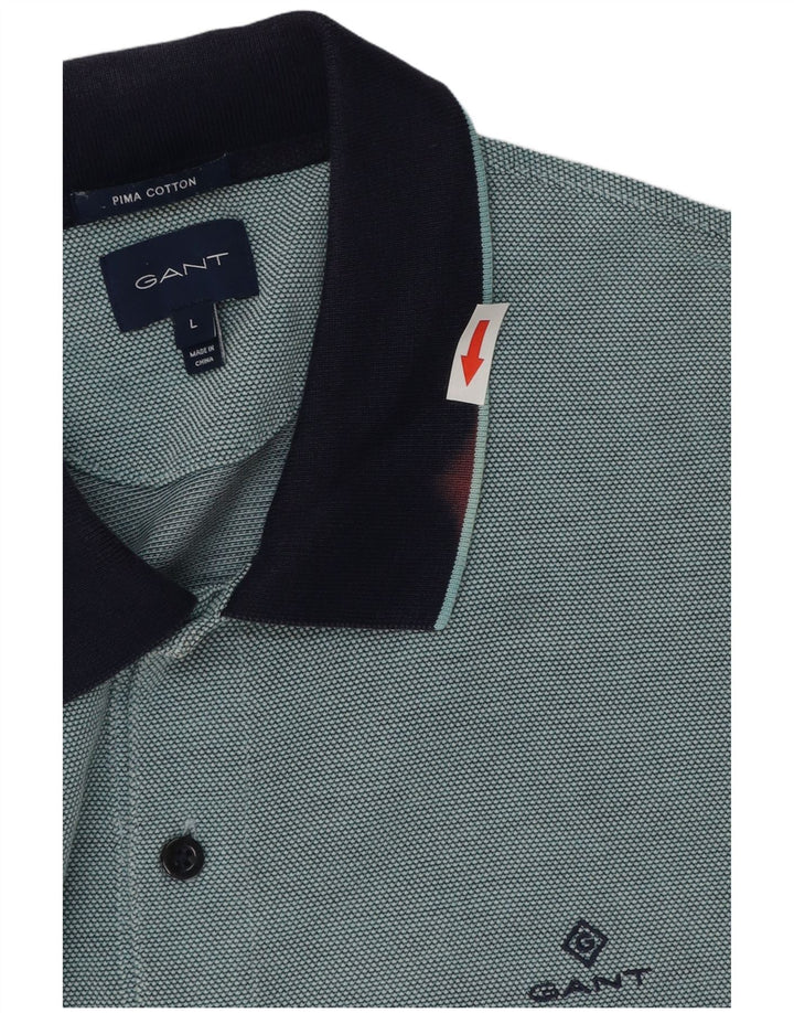 Polo da rugby da uomo Gant grande in cotone blu