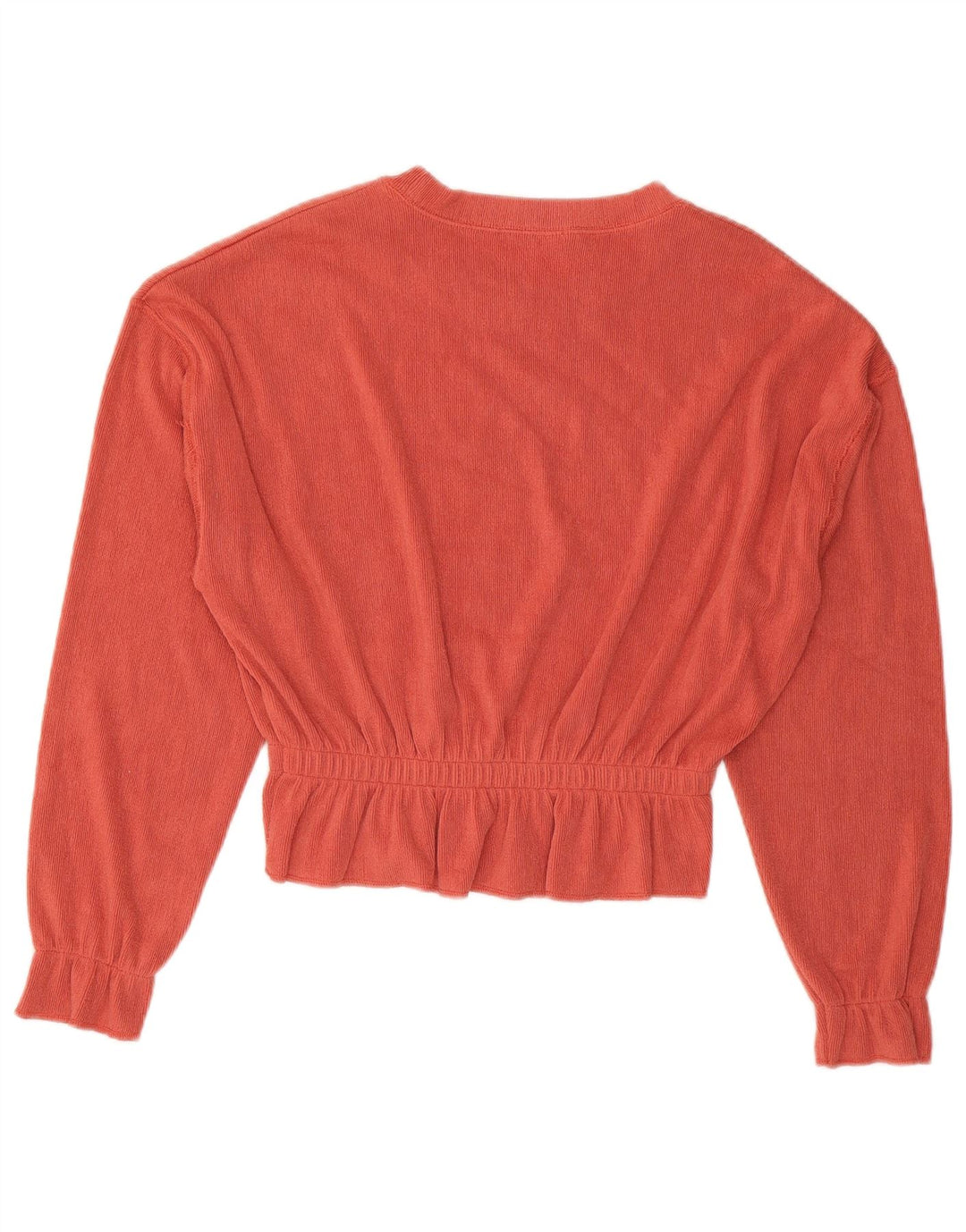 Camicetta a maniche lunghe corta oversize da donna Zara UK 10 piccola arancione