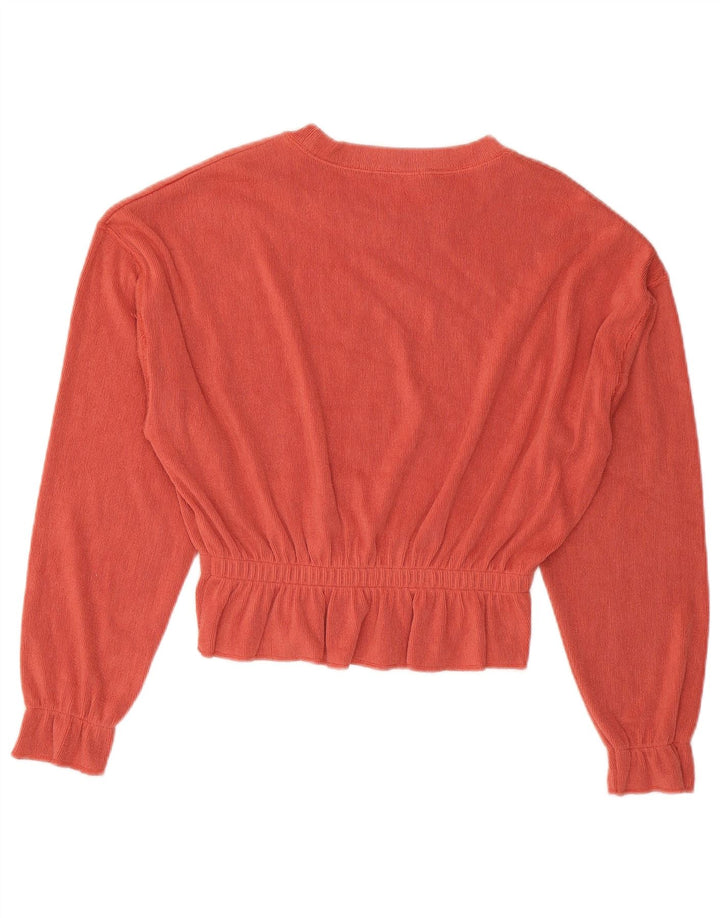 Camicetta a maniche lunghe corta oversize da donna Zara UK 10 piccola arancione
