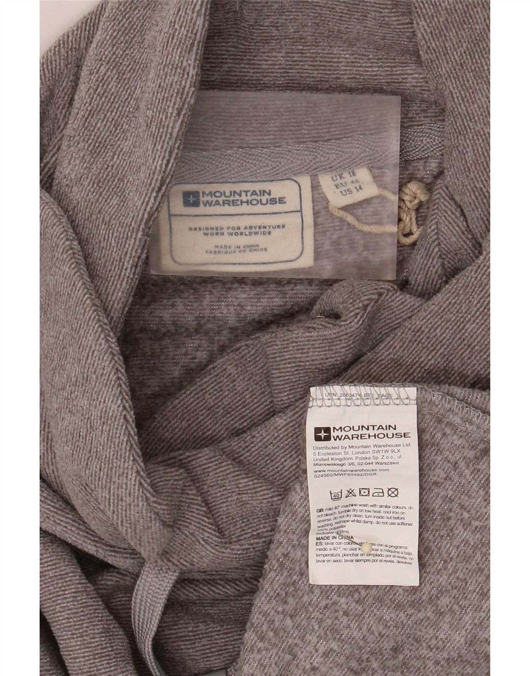 Maglione in pile da donna con collo a scialle Mountain Warehouse UK 18 XL Poliestere grigio
