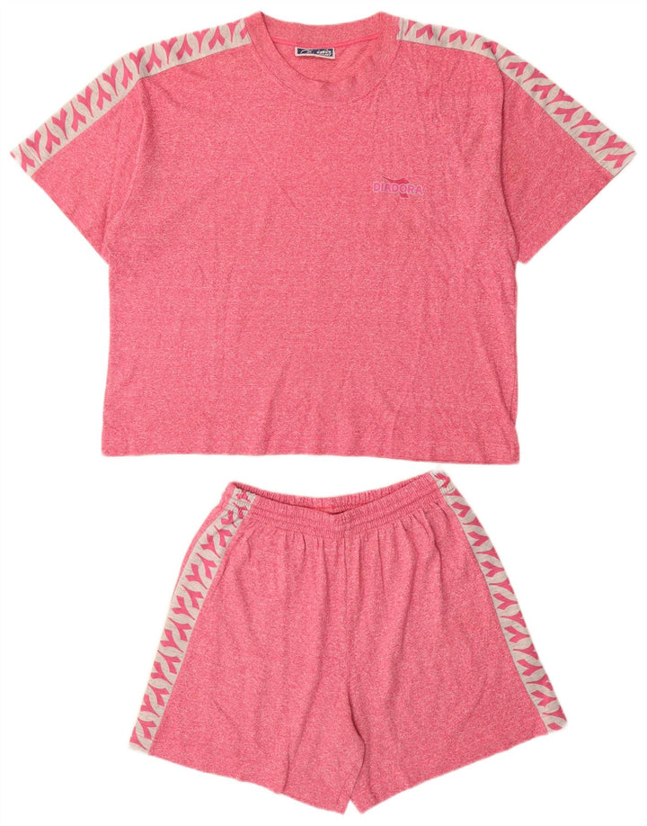 DIADORA Set da 2 pezzi con grafica oversize da donna UK 10 piccolo rosso cotone