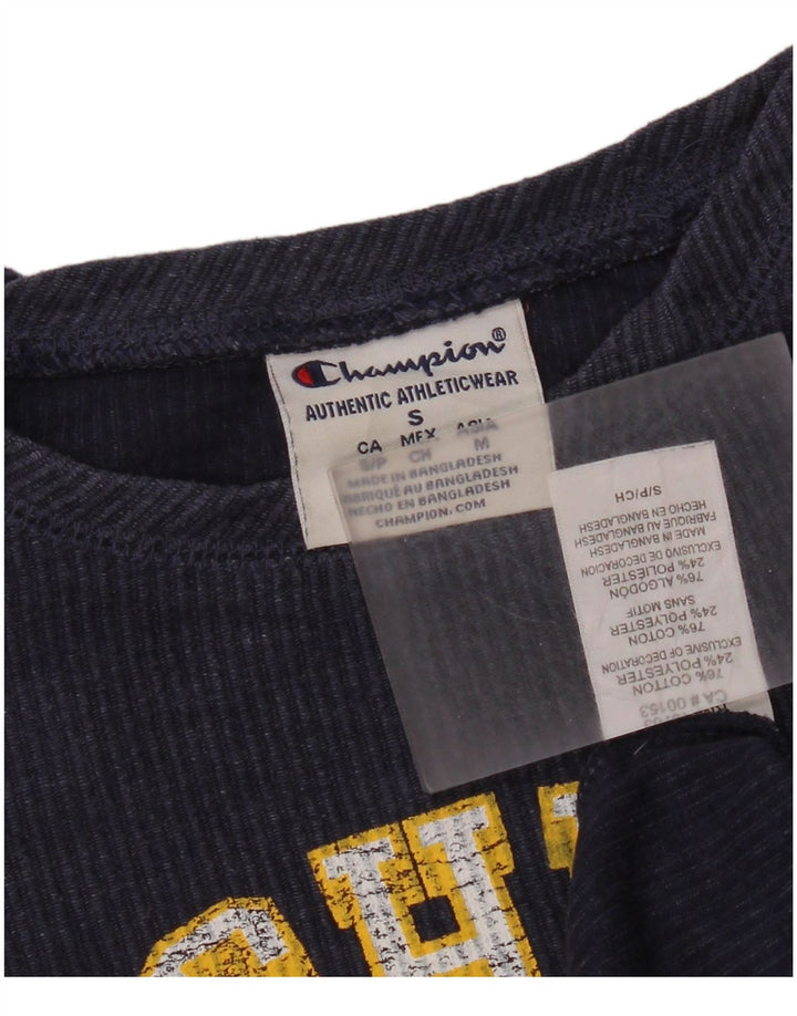 Champion Mens Michigan Wolverines Graphic Top manica lunga piccolo blu navy