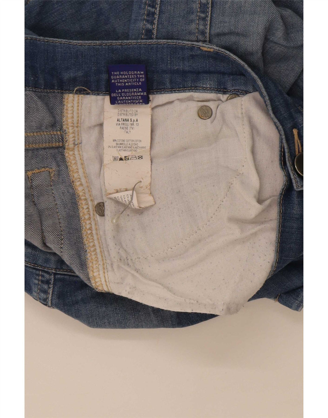 Pantaloncini di jeans Bermuda da donna Jeckerson medi W30 cotone blu
