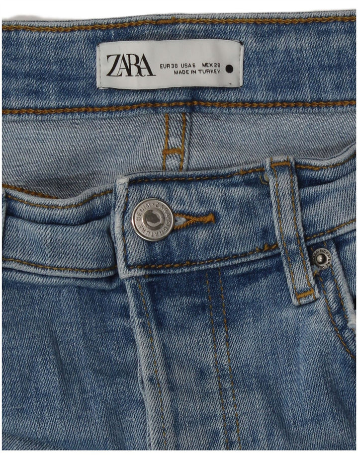 Jeans dritti corti da donna Zara EU 38 piccoli W28 L26 blu