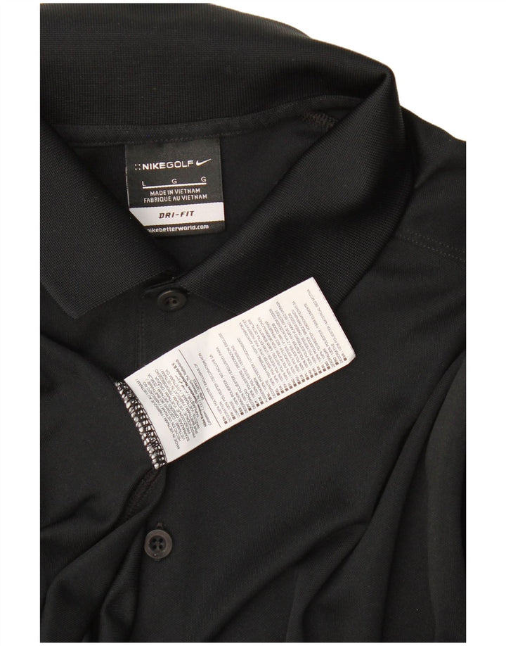 Polo Nike da uomo Dri Fit grande nera in poliestere