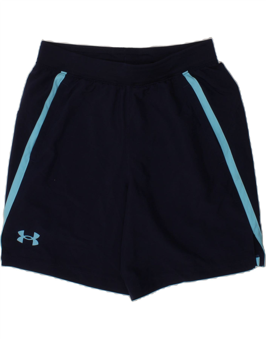 UNDER ARMOUR Boys Graphic Sport Shorts 9-10 Years Medium Navy Blue Vintage Under Armour and Second-Hand Under Armour from Messina Hembry 