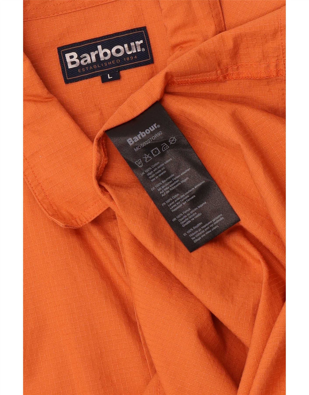 Giacca da uomo Barbour Utility UK 40 Large Orange Cotton