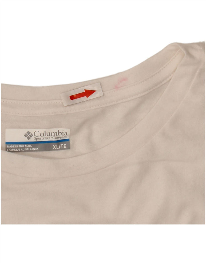 T-shirt grafica da uomo Columbia Top XL in cotone bianco
