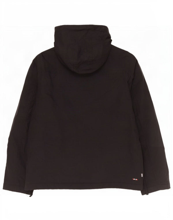 Giacca anorak con cappuccio con grafica geografica da uomo Napapijri UK 42 XL nylon nero