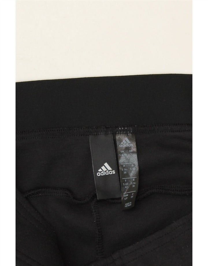 ADIDAS Womens Leggings UK 8/10 Small  Black Cotton Vintage Adidas and Second-Hand Adidas from Messina Hembry 