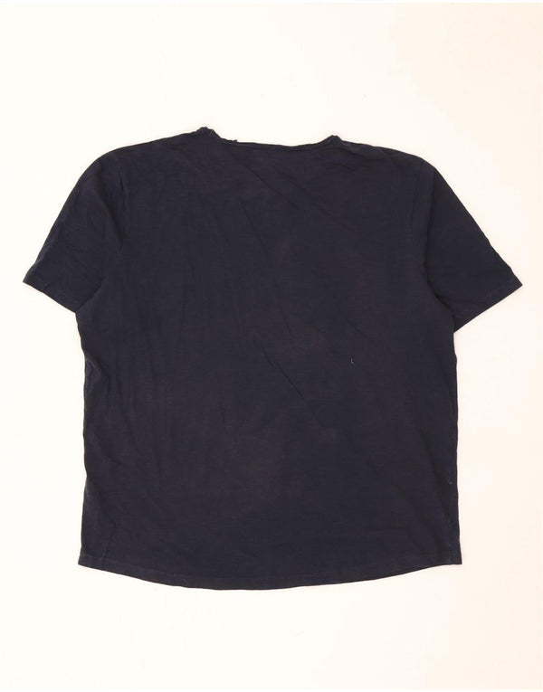 Jack & Jones Mens T-Shirt Top 2XL Navy Blue Cotton