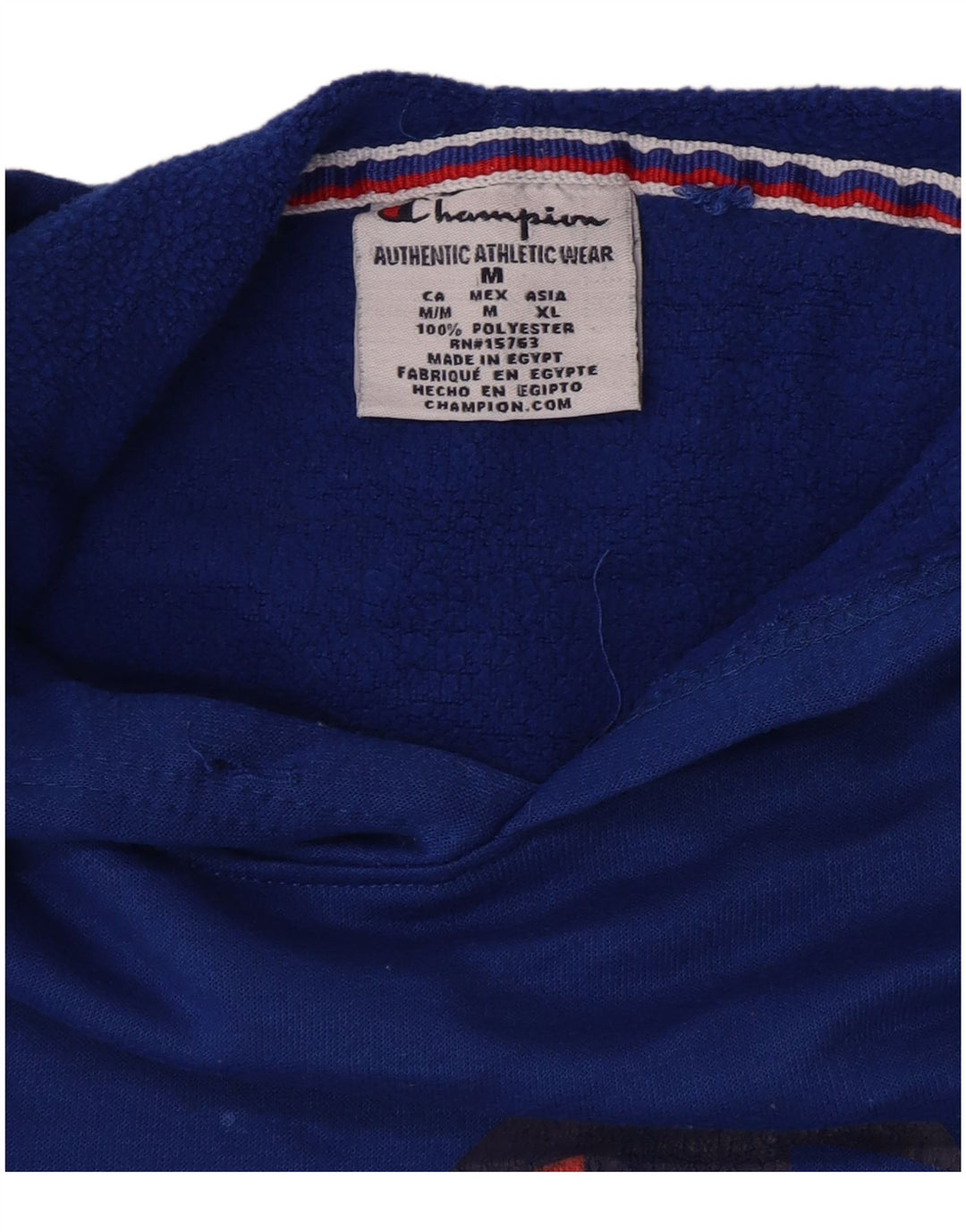 Maglione con cappuccio grafico da uomo Champion in poliestere blu medio