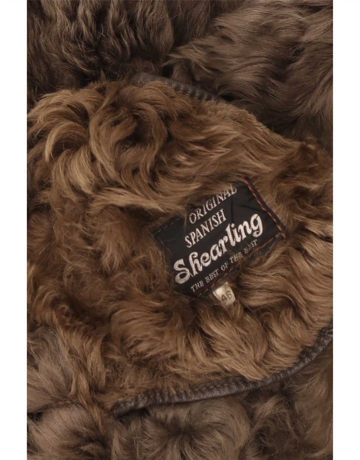 Giacca in shearling vintage da donna EU 46 XL Marrone