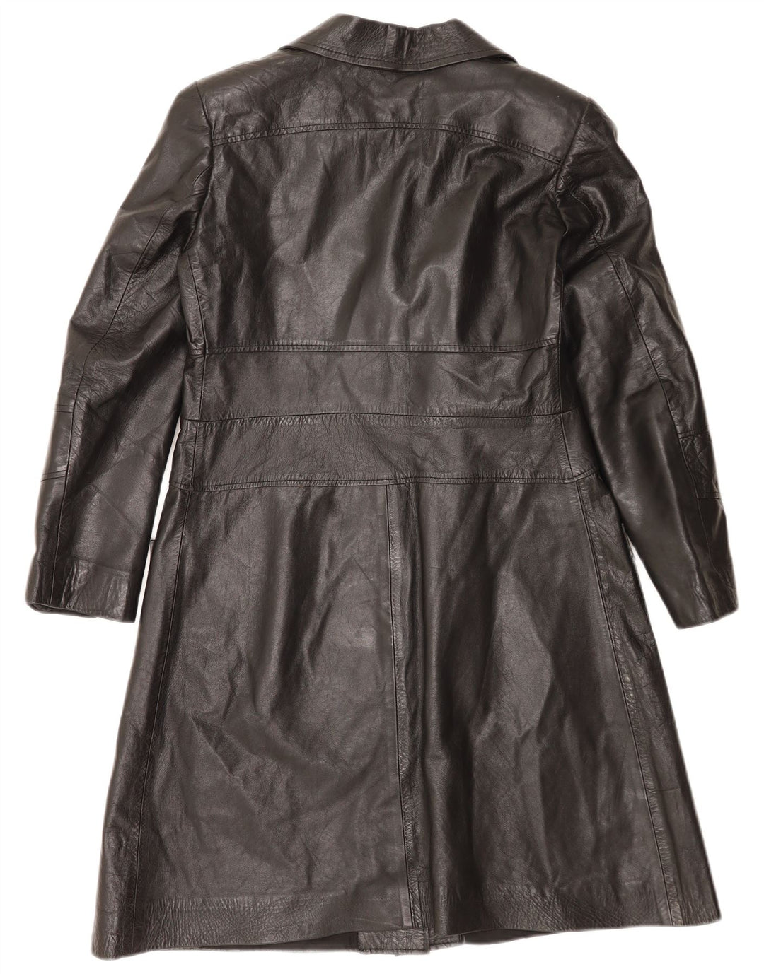Cappotto in pelle da donna VINTAGE UK 14 medio nero