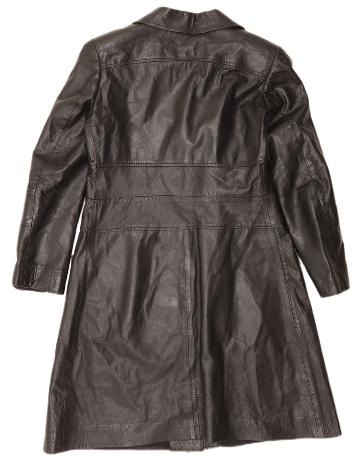 Cappotto in pelle da donna VINTAGE UK 14 medio nero