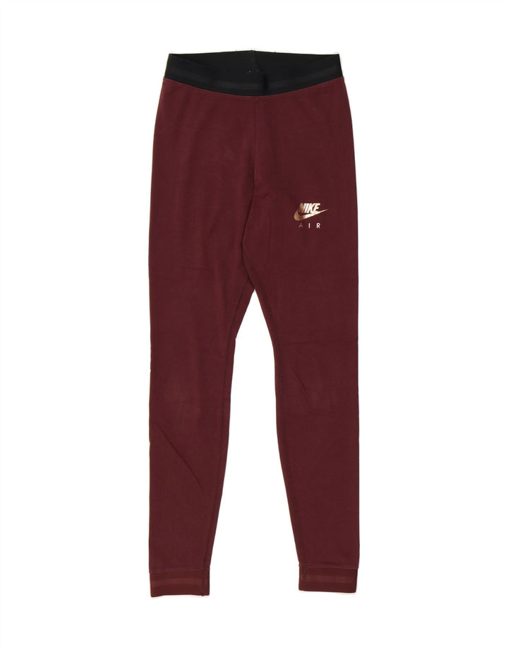 NIKE Womens Leggings UK 10 Small Burgundy Cotton Vintage Nike and Second-Hand Nike from Messina Hembry 