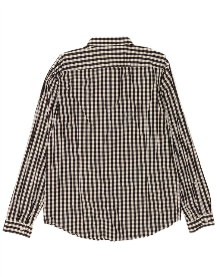 Camicia slim fit da uomo Hugo Boss XL in cotone a quadretti nero