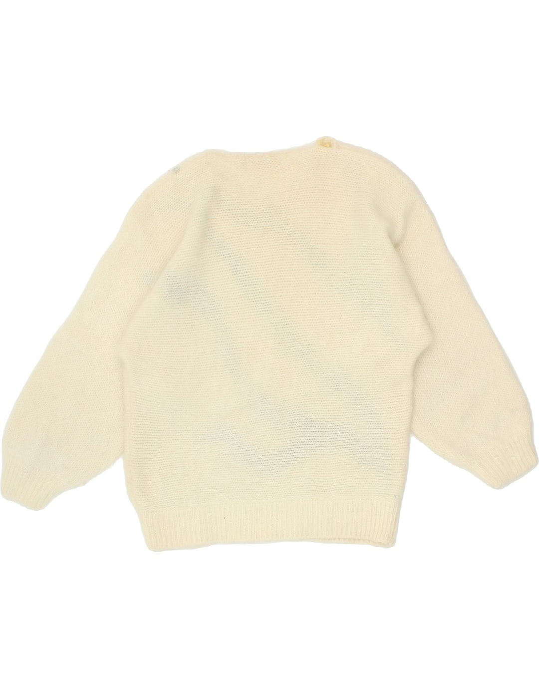 VINTAGE Womens Boat Neck Jumper Sweater UK 12 Medium White Vintage Vintage and Second-Hand Vintage from Messina Hembry 