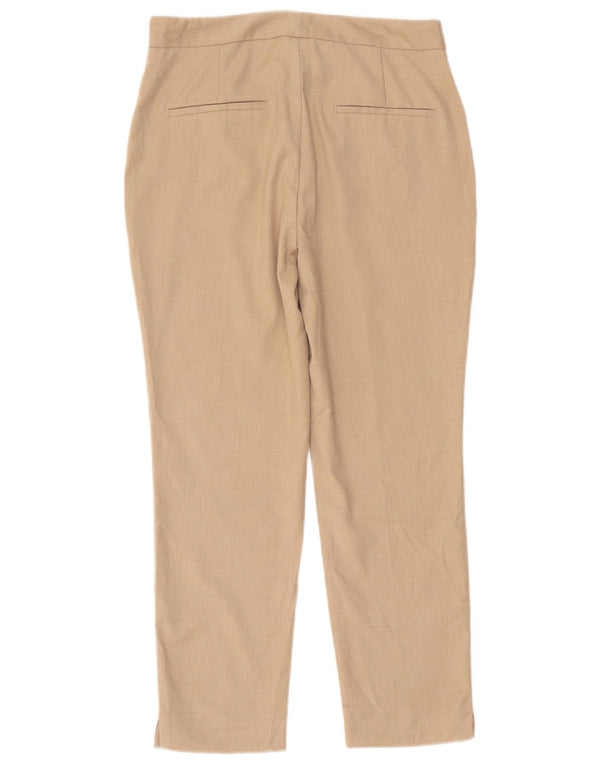 Pantaloni da abito dritti da donna Zara EU 38 Small W28 L27 Poliestere beige