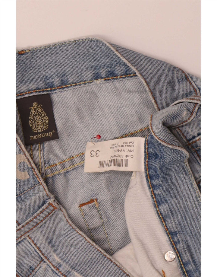 Dondup Pantaloncini in denim invecchiato da uomo W33 cotone blu medio