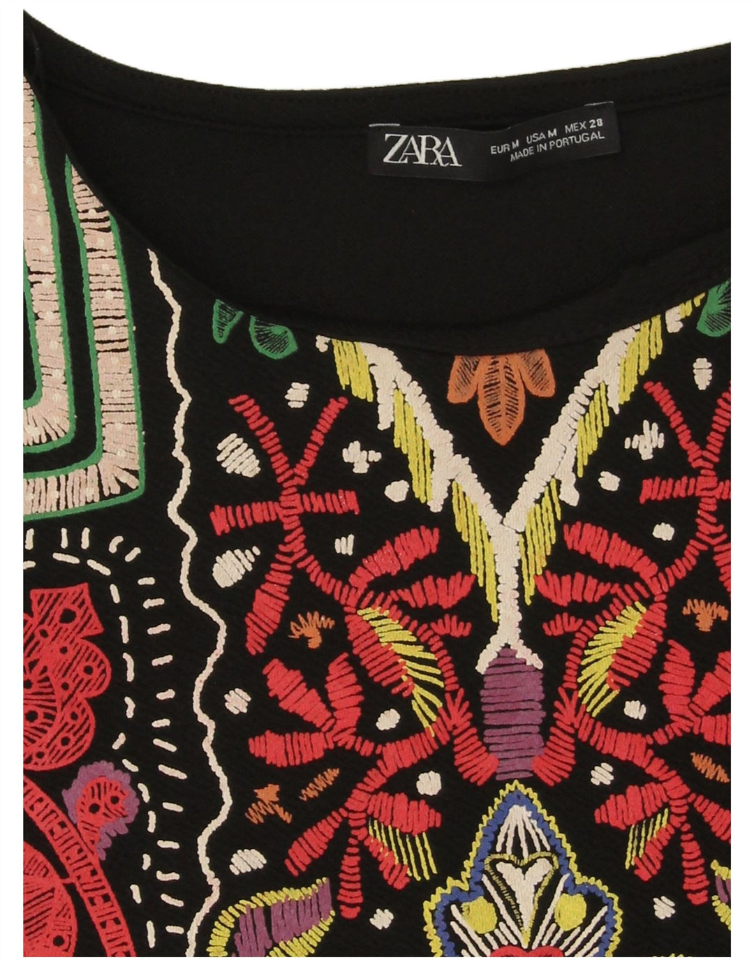 Abito a trapezio da donna Zara con motivo astratto UK 14 medio nero