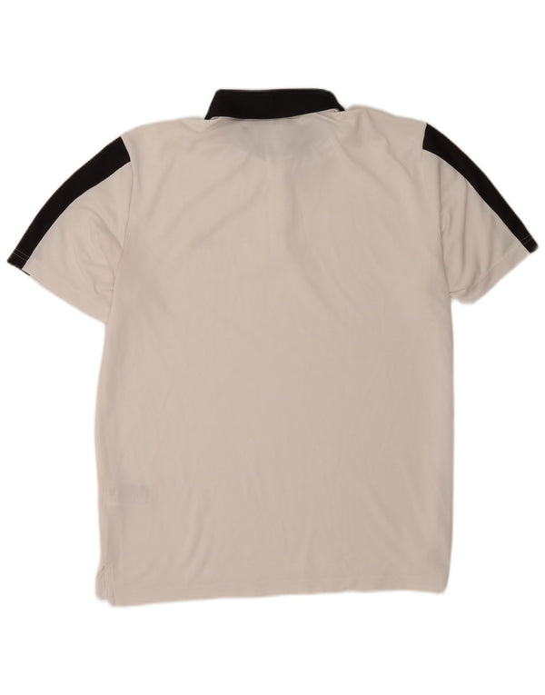 Polo Adidas da uomo grande in poliestere color block bianco