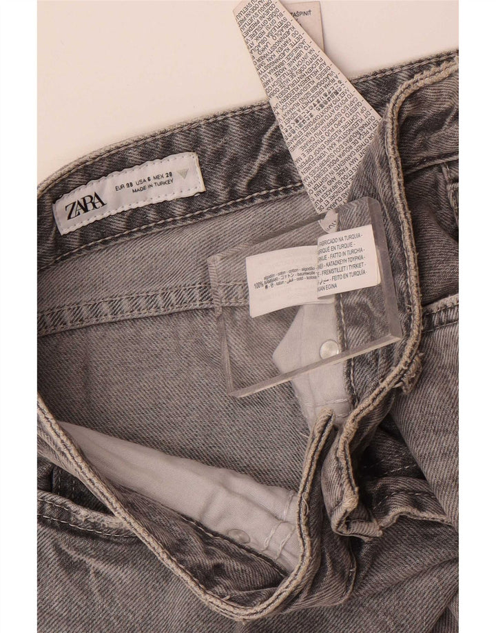 Jeans dritti da donna Zara EU 38 Small W28 L34 Cotone grigio