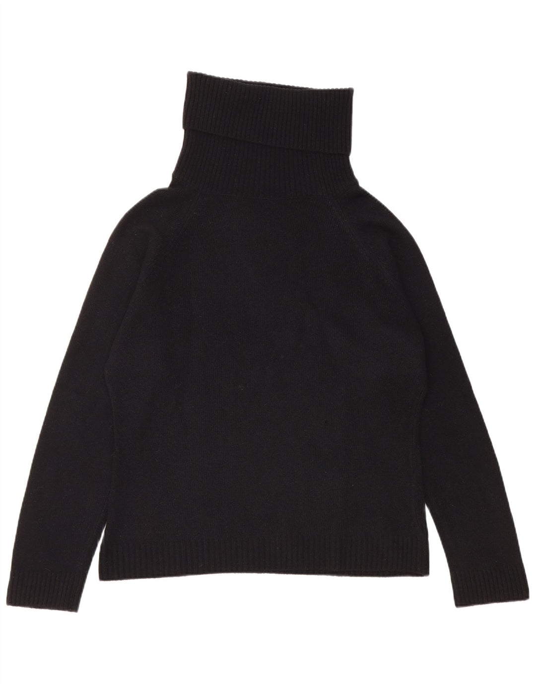 Maglione maglione da donna a collo alto Benetton UK 16 grande lana vergine nera