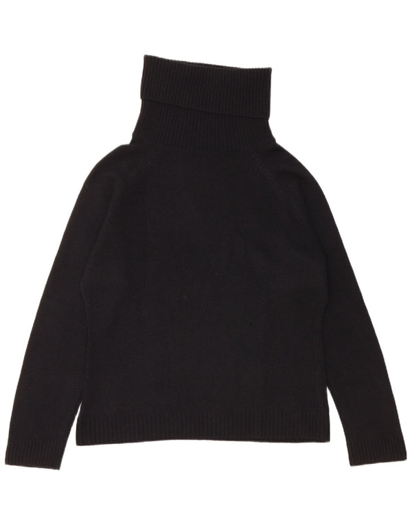 Benetton Womens Roll Neck Jumper Sweater UK 16 Large Black Virgin Wool