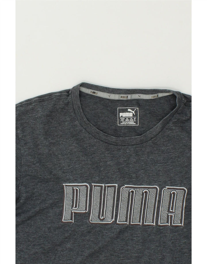PUMA Mens Graphic T-Shirt Top Medium Grey Polyester Vintage Puma and Second-Hand Puma from Messina Hembry 