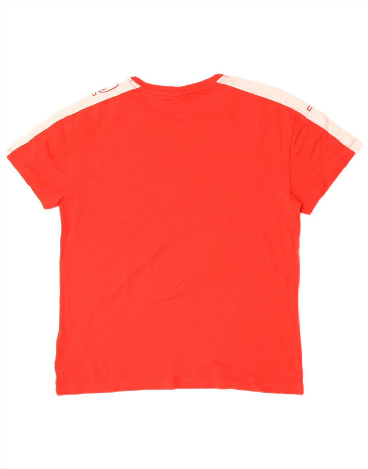 T-shirt grafica da uomo Champion Top grande rosso color block