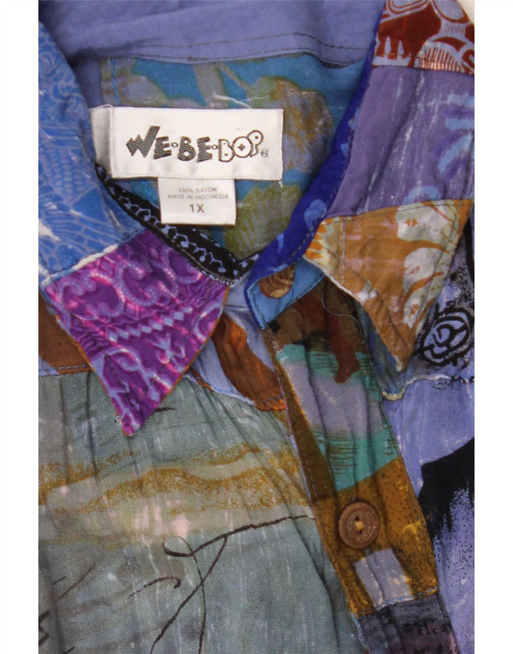 We Be Bop Abito camicia oversize da donna UK 18 XL Patchwork multicolore