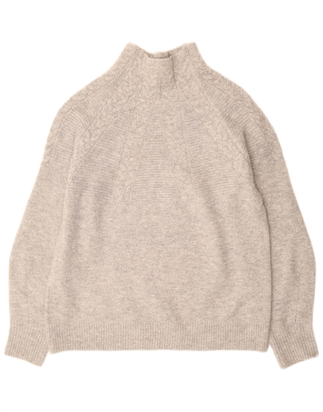 Maglione maglione da donna con collo alto Topshop UK 10 piccolo grigio screziato