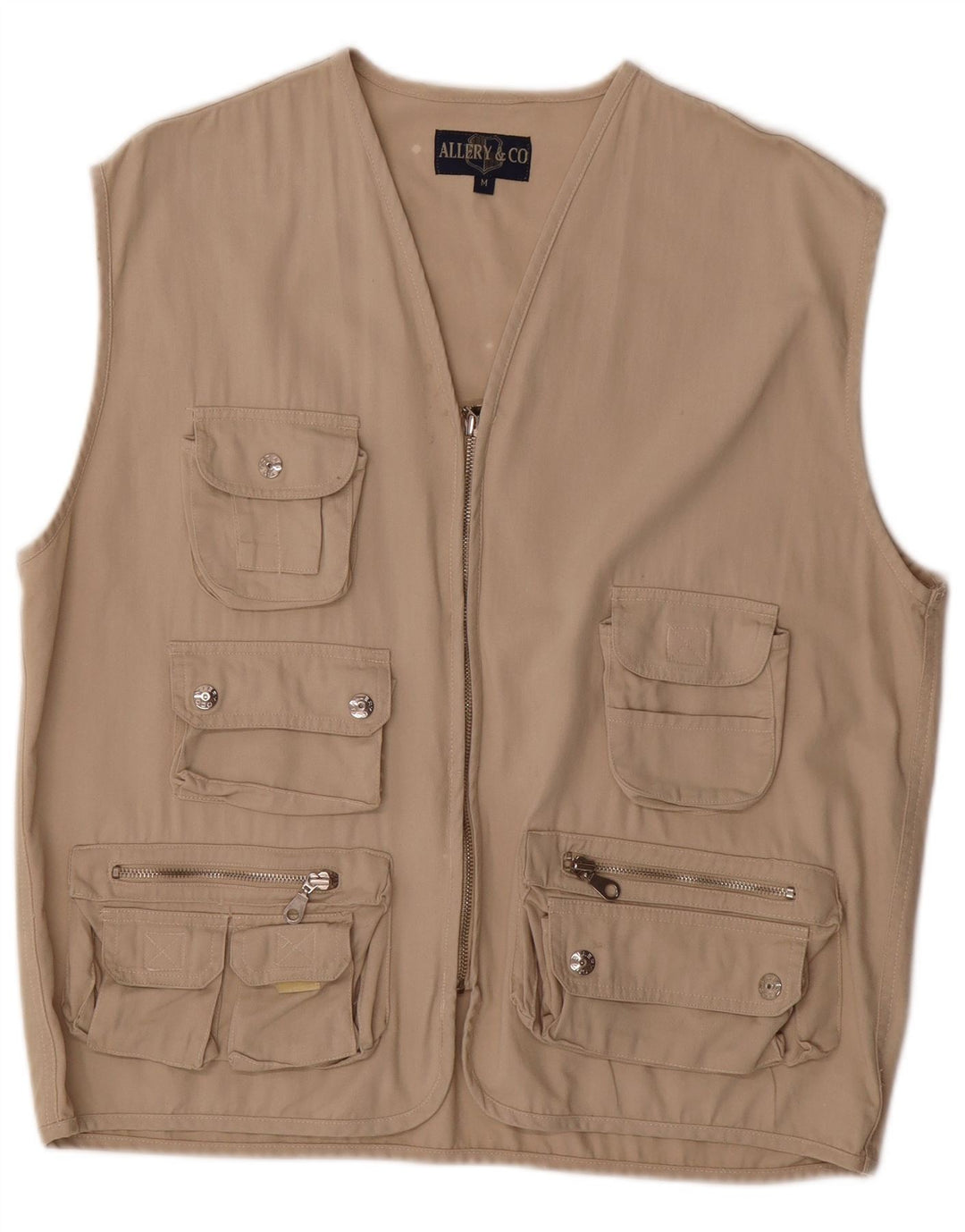 Gilet pratico da uomo vintage UK 38 cotone beige medio