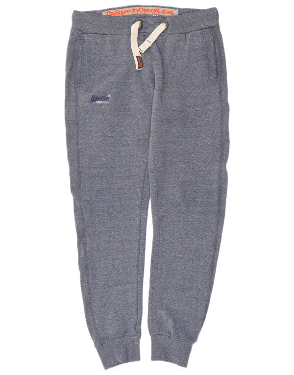 Pantaloni da tuta da uomo Superdry Joggers in cotone chiazzato blu medio