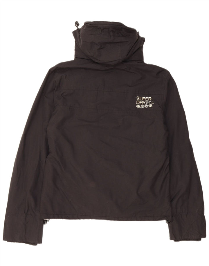 Giacca a vento con cappuccio da donna Superdry UK 16 grande nylon nero