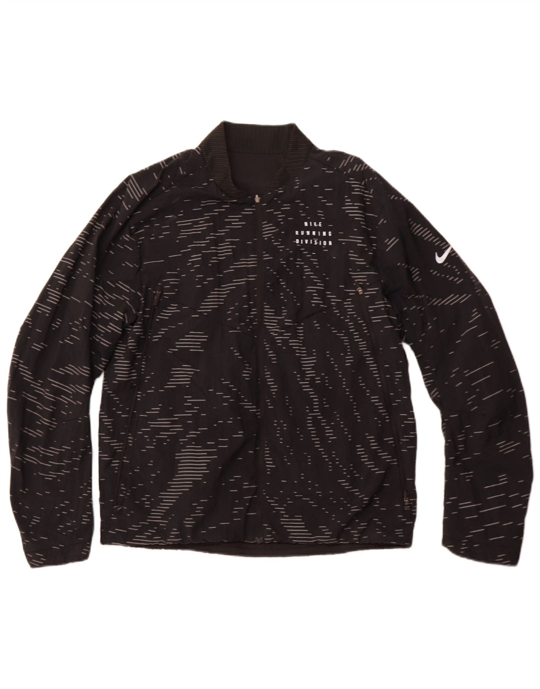 Giacca da ginnastica reversibile NIKE Therma-Fit da uomo, media, a righe nere