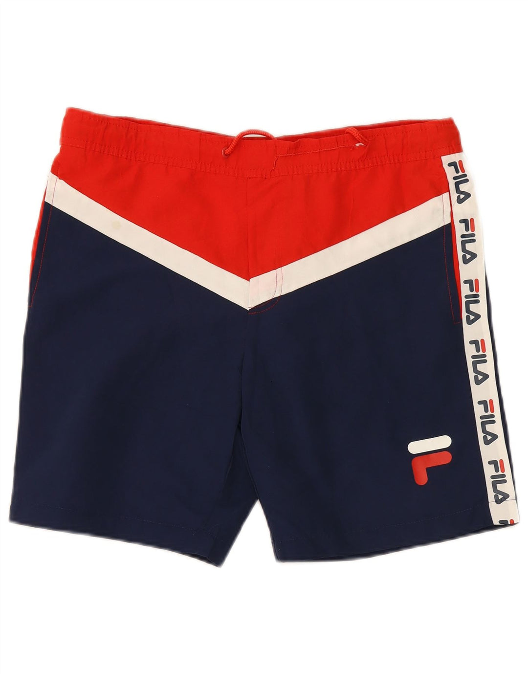 Pantaloncini da bagno grafici da uomo Fila piccoli in poliestere color block blu