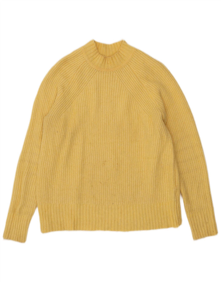 Maglione maglione a collo alto da donna Marks & Spencer UK 10 piccolo giallo