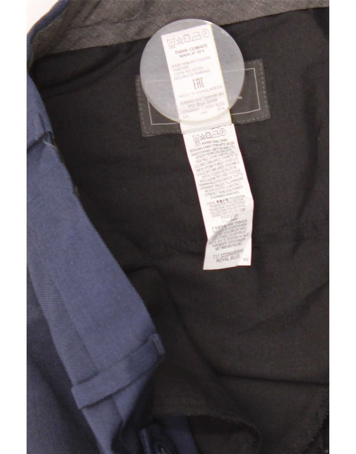 Pantaloni da abito vestibilità regolare Marks & Spencer da uomo W40 L29 poliestere blu navy