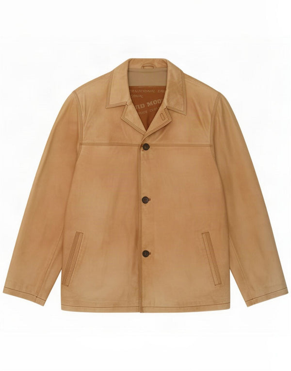 David Moore Giacca in pelle da uomo UK 42 XL Marrone Classic