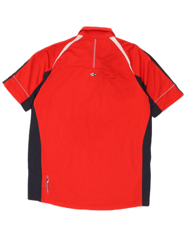 Polo Adidas Clima 365 da uomo in poliestere color block rosso medio