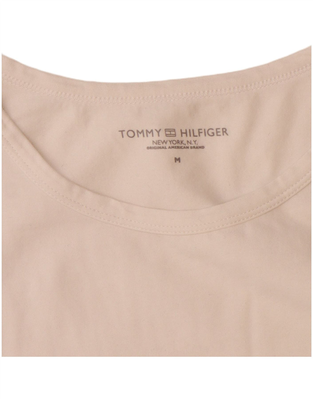 TOMMY HILFIGER Mens T-Shirt Top Medium White Cotton