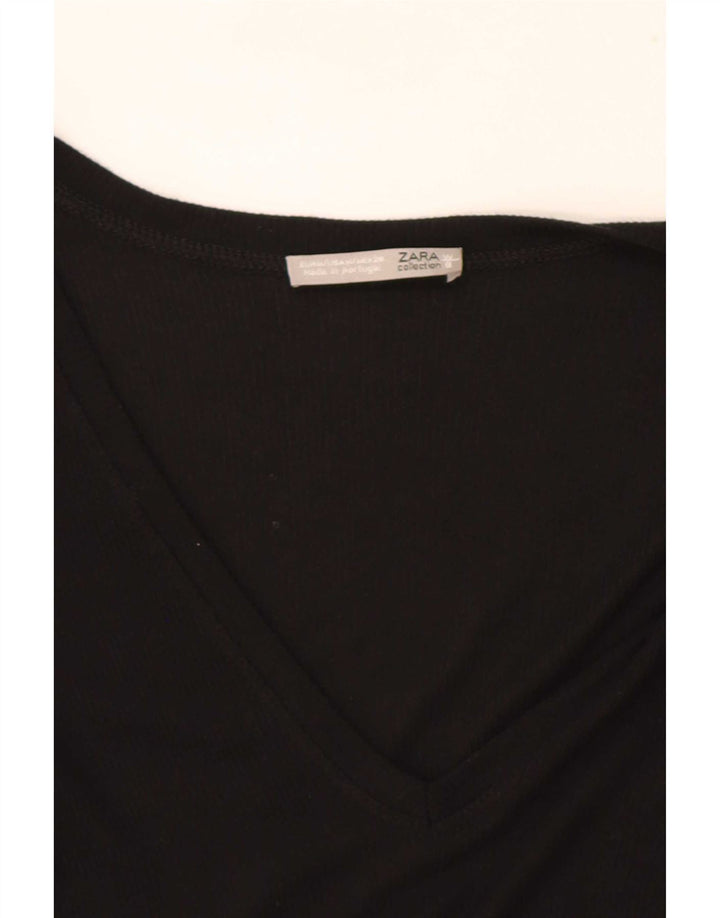 Top Zara da donna a maniche lunghe UK 12 medio nero