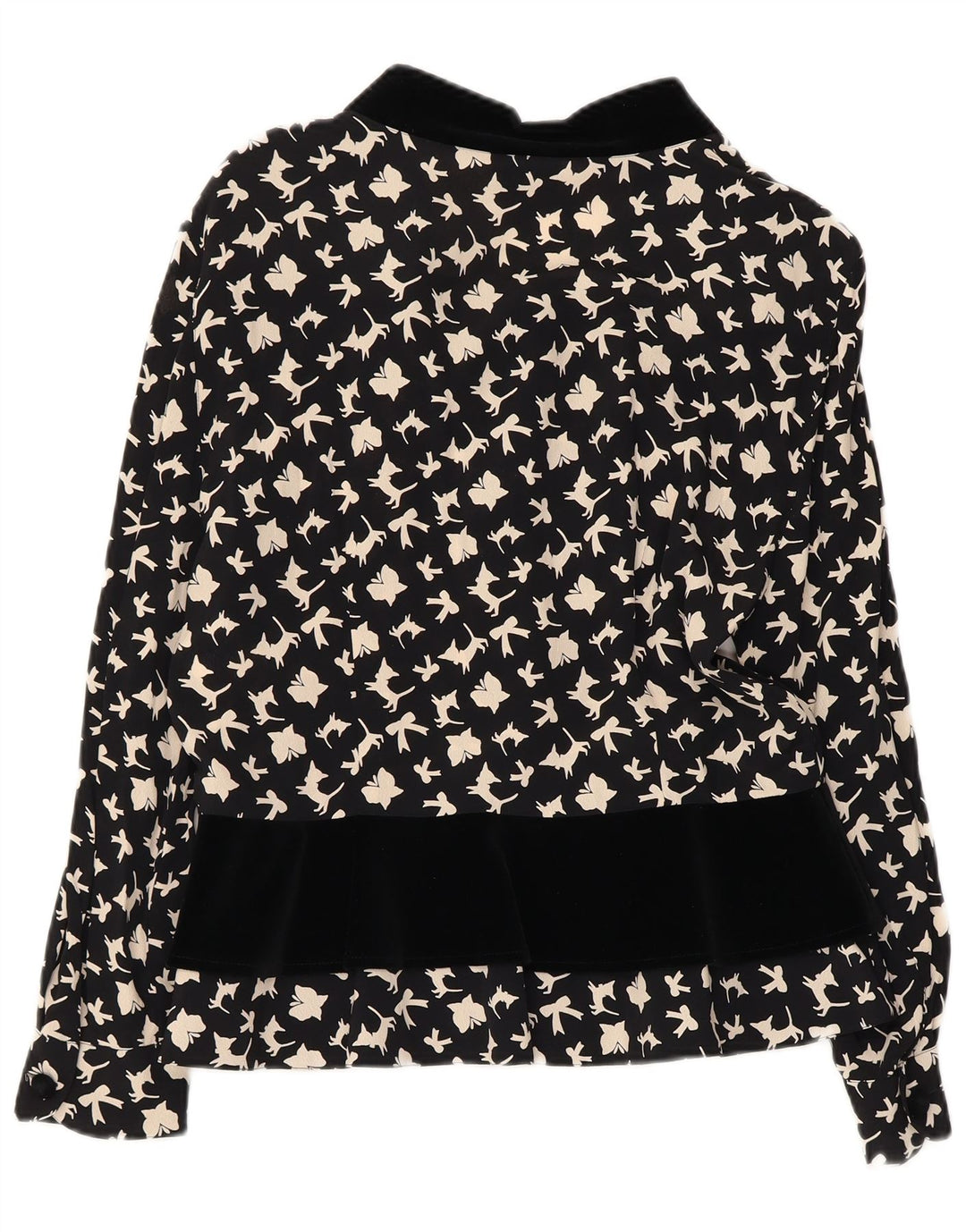 SELENE Camicia da donna con motivo astratto Camicetta UK 18 XL Farfalla nera