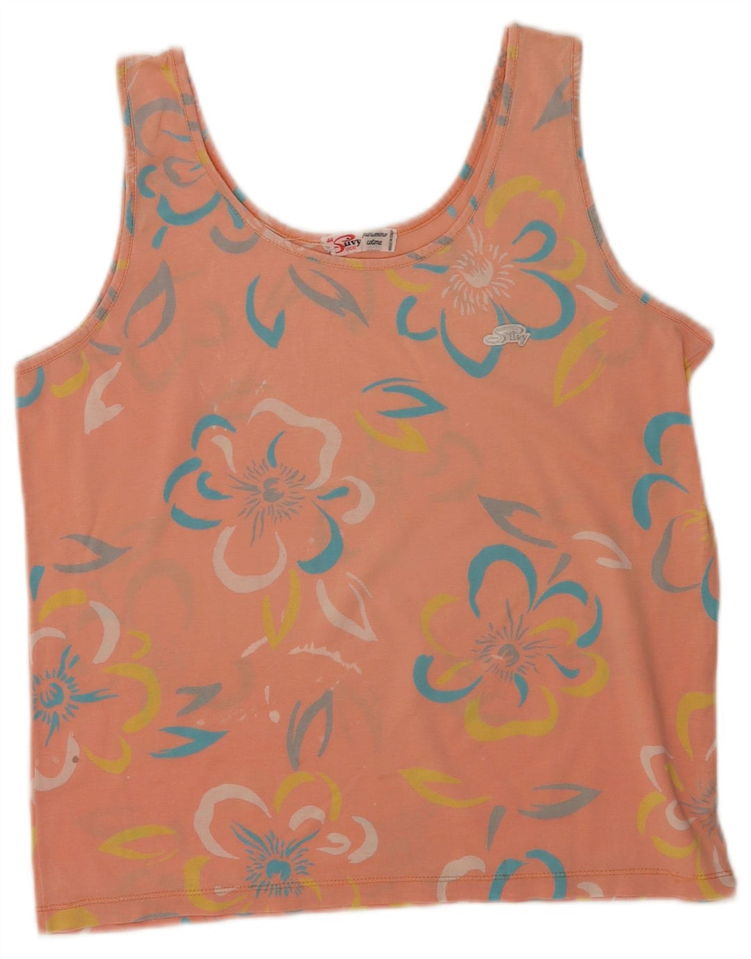Canotta Donna Silvy IT 44 Cotone Floreale Rosa Medio