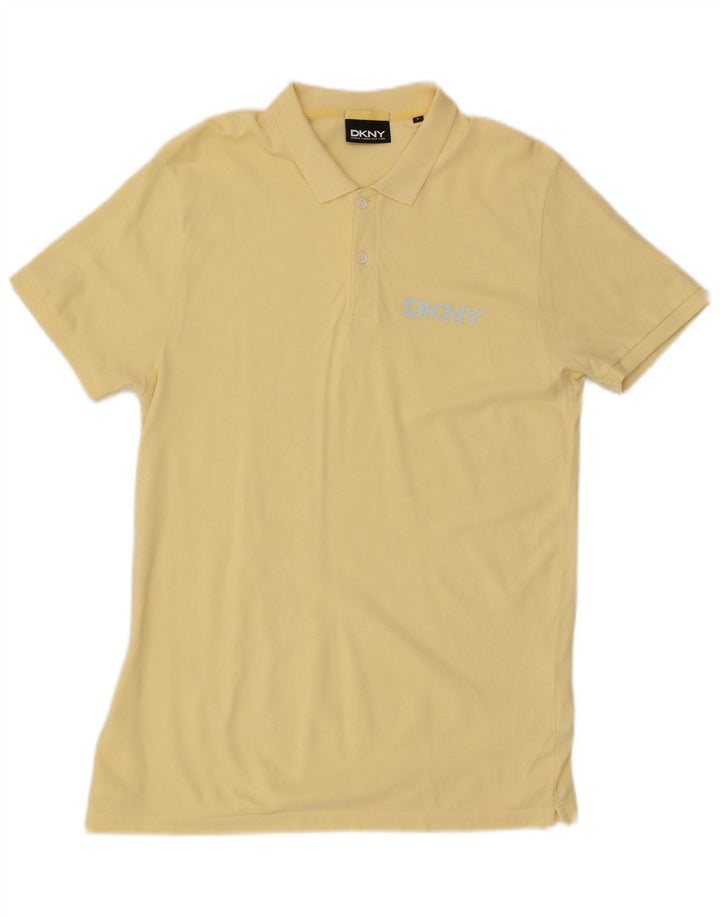Polo da uomo Dkny grande in cotone giallo