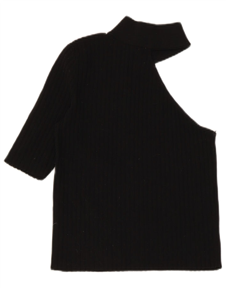 Top corto monospalla da donna Zara UK 8 piccolo nylon nero