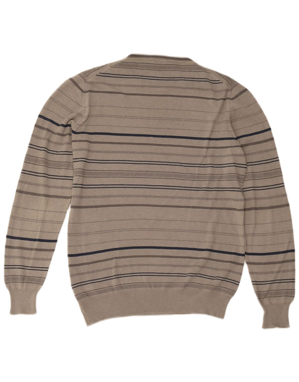 Maglione Trussardi Uomo Girocollo Maglia Large in Cotone Grigio a Righe